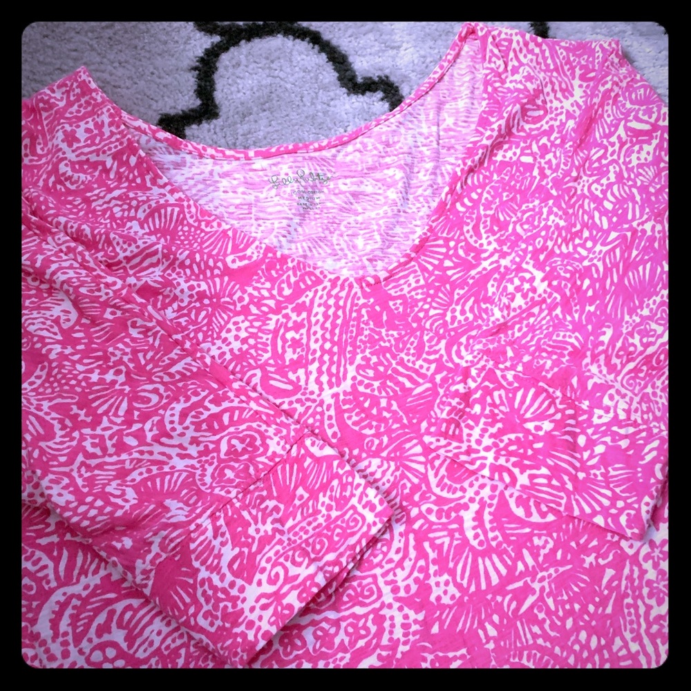 Lilly Pulitzer Pink and White Midi Dress